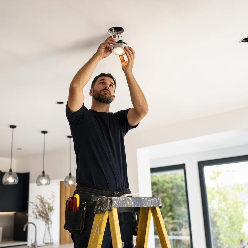 Ceiling lighting installation in a home